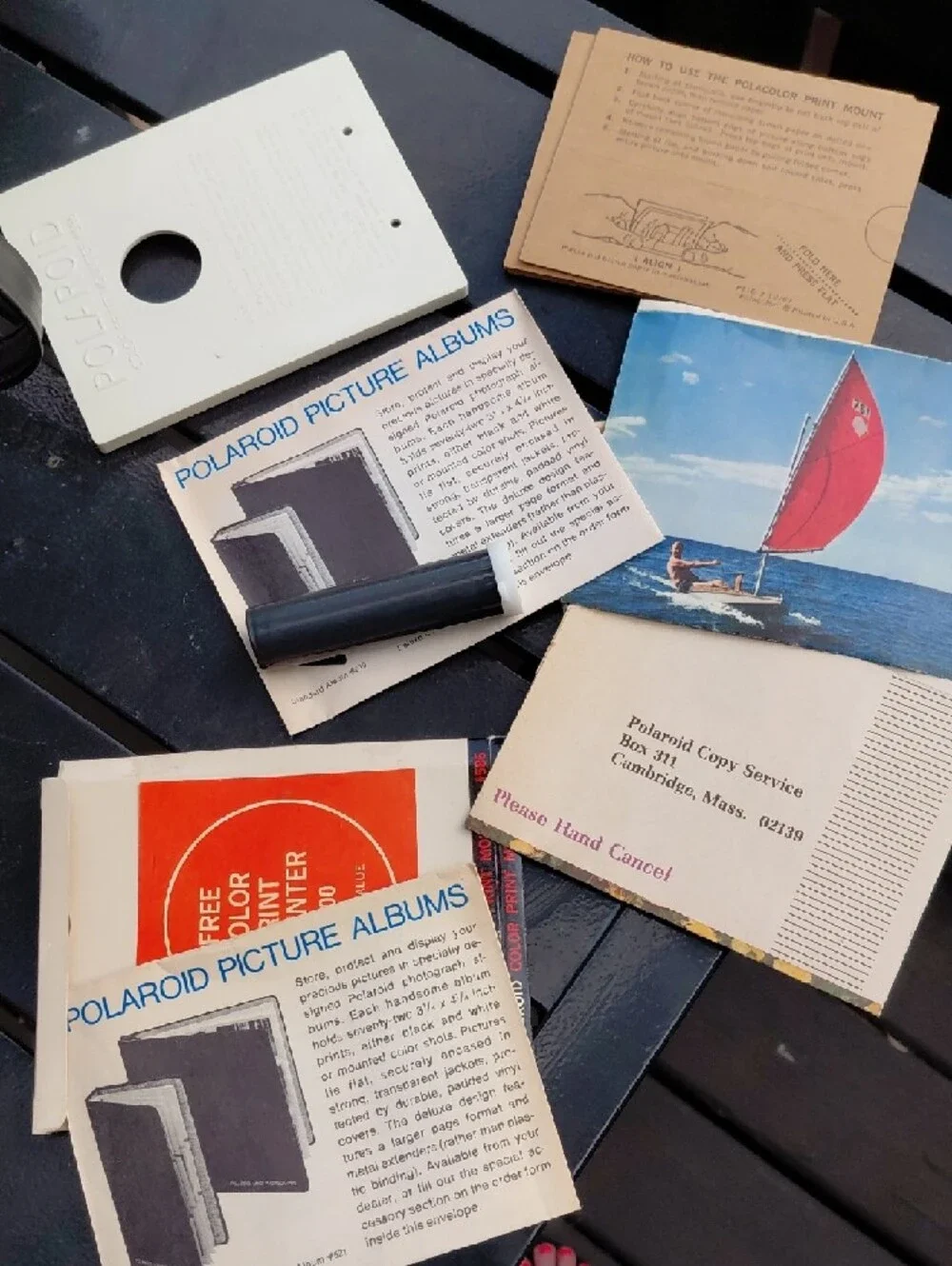 Polaroid Automatic 104 Camera in Gray and Black with Red Accents